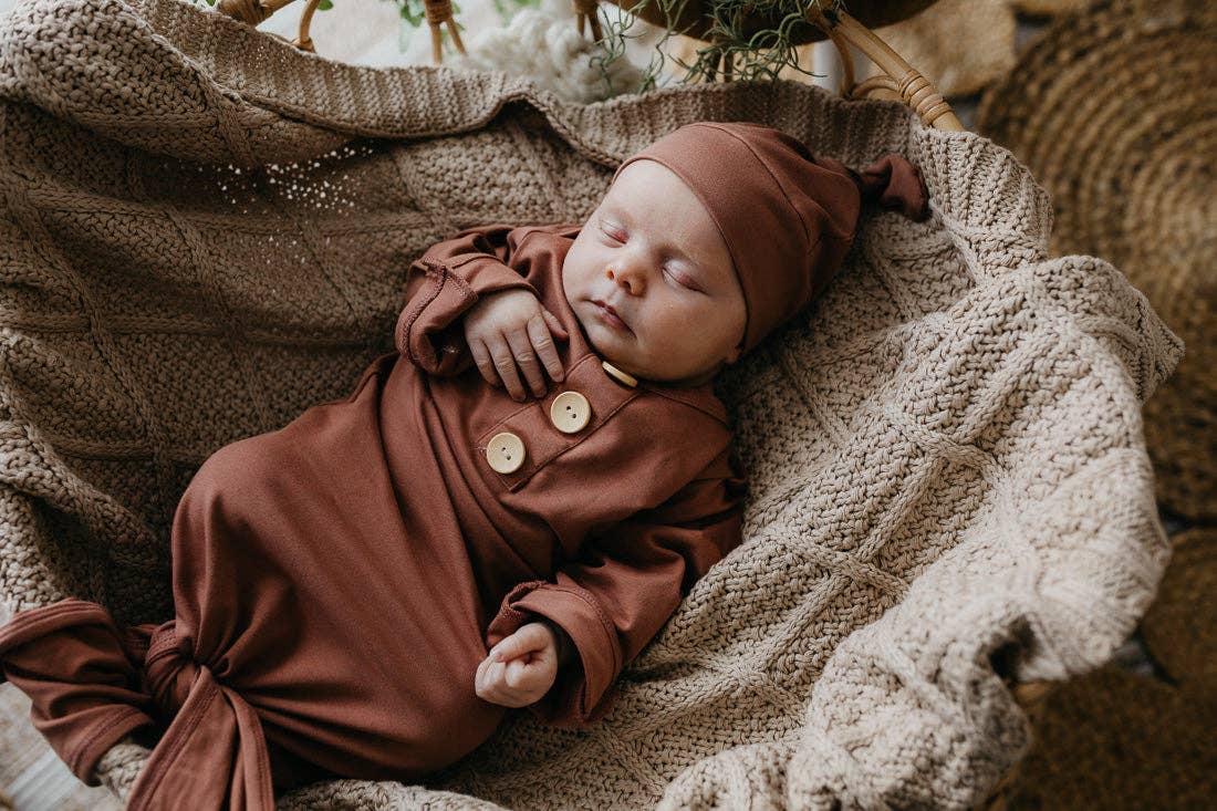 Cinnamon Newborn Knotted Gown