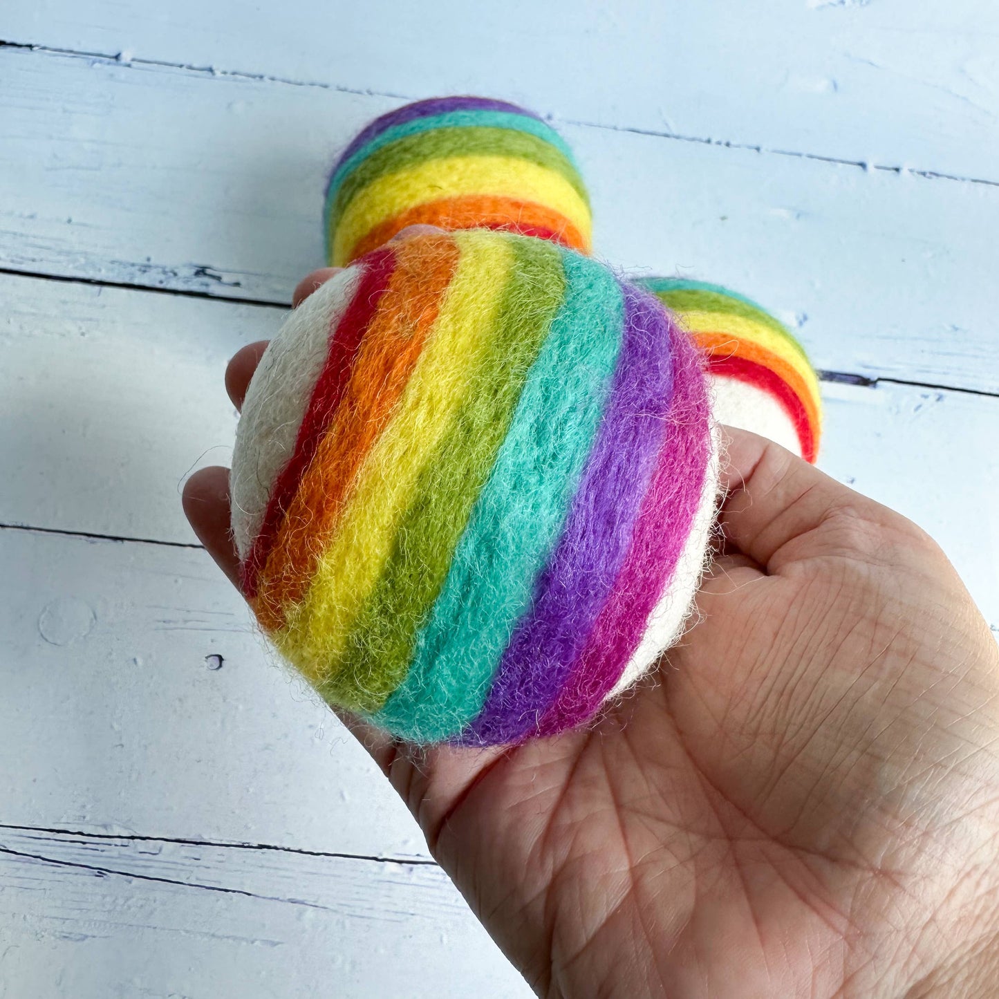 Sewing Seeds Play - Rainbow Design Felt Dryer Ball - Sold Individually