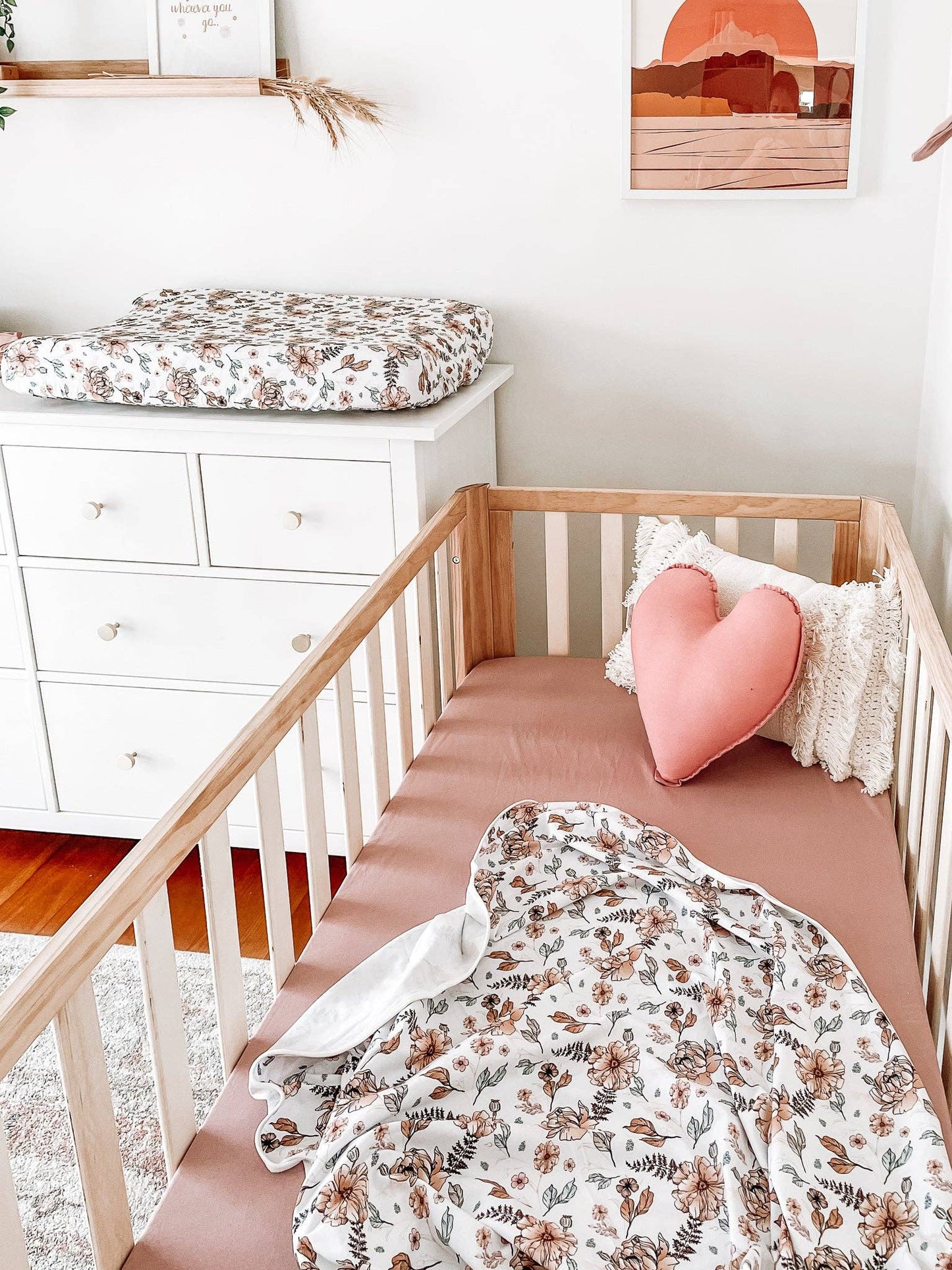 Dusty Mauve Fitted Crib Sheet