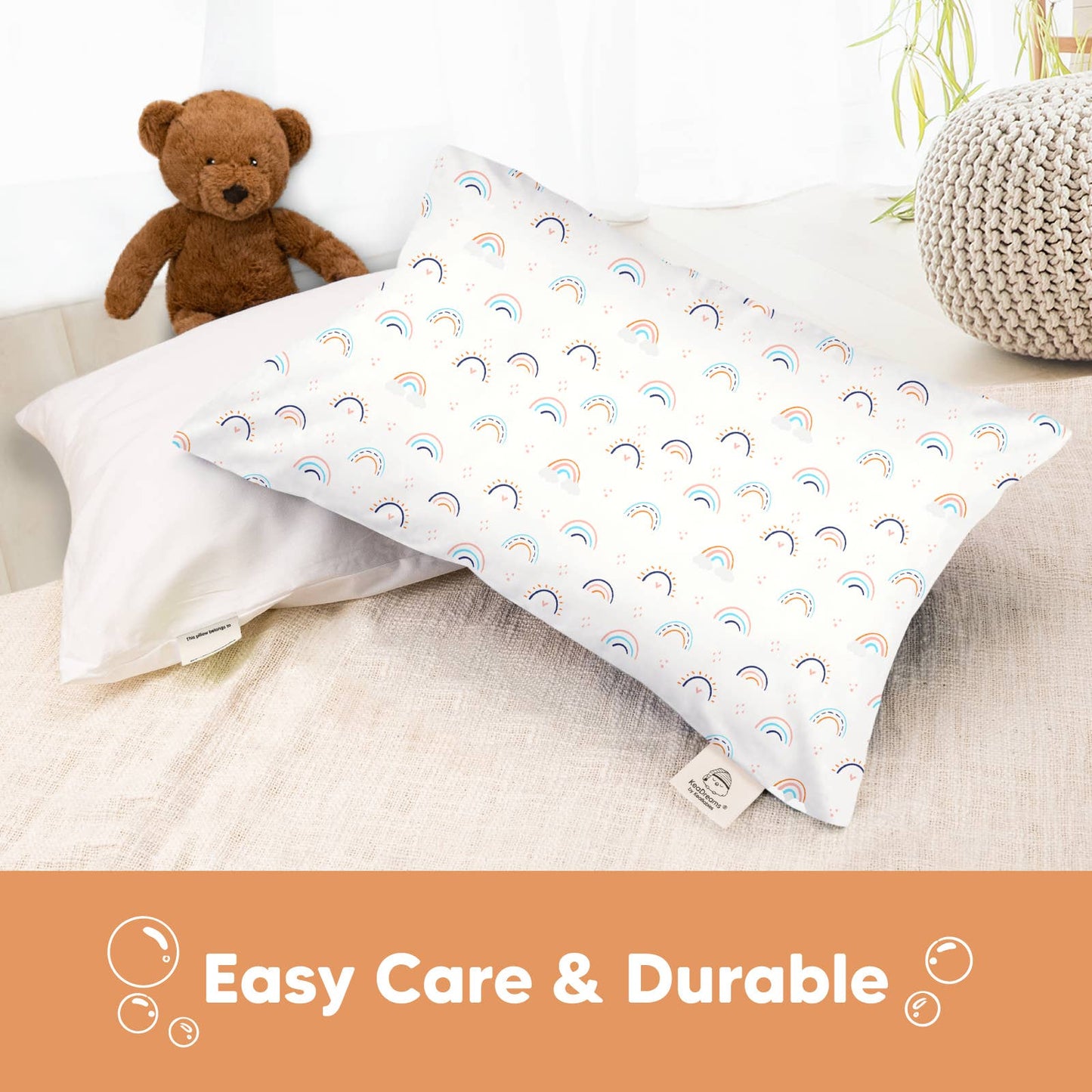 Printed Toddler Pillowcase 13X18" (Jolly Rainbow)