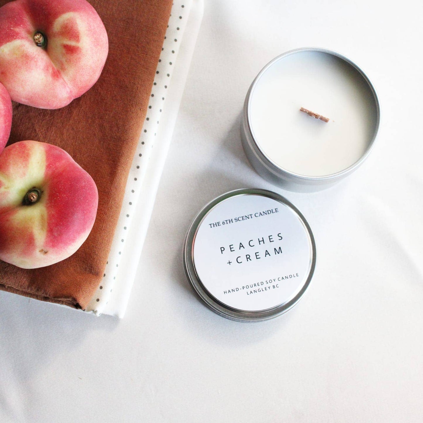 The 6th Scent Candle - Peaches + Cream Soy Candle
