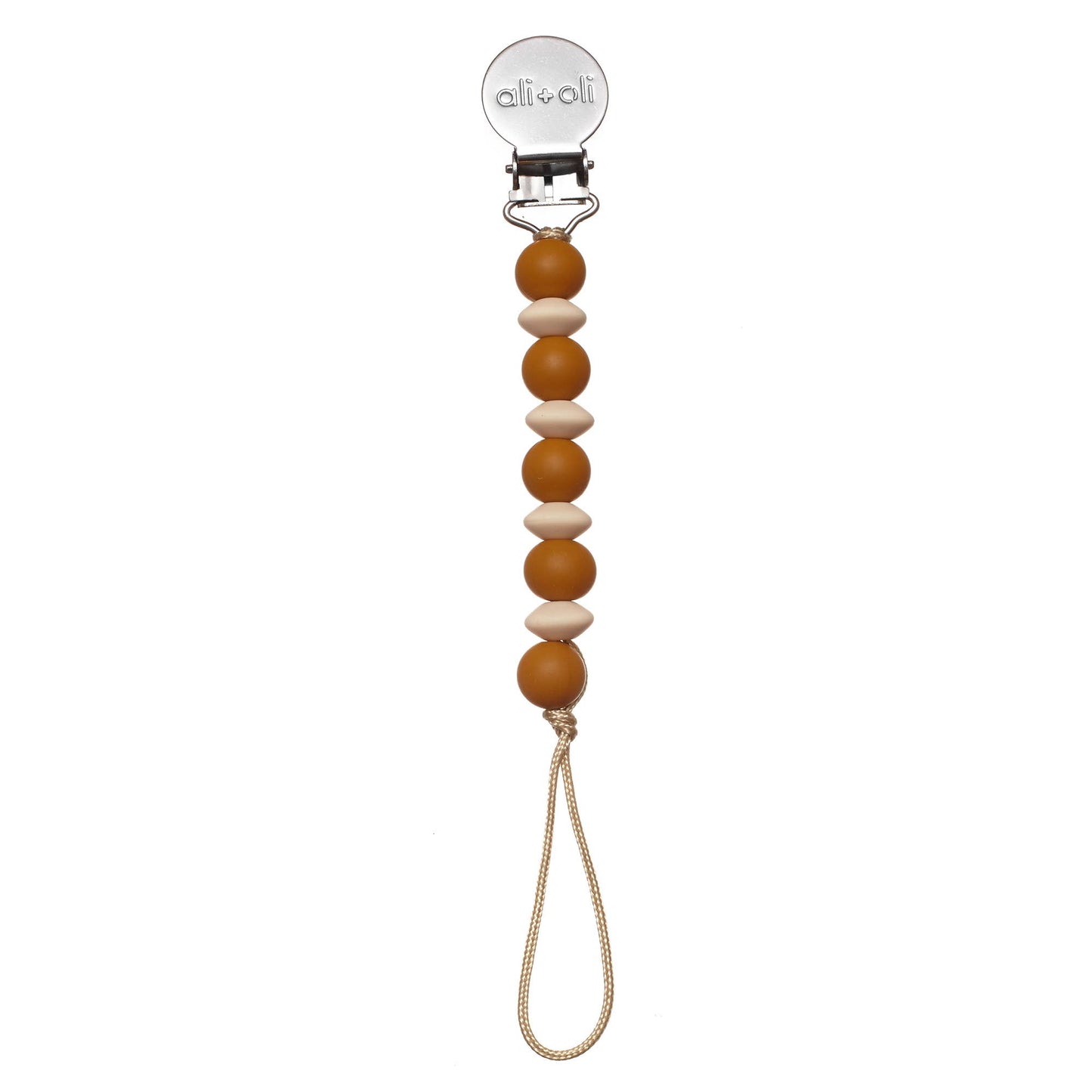 Ali & Oli Pacifier Clip Holder for Baby | Mini Lentil: Coconut