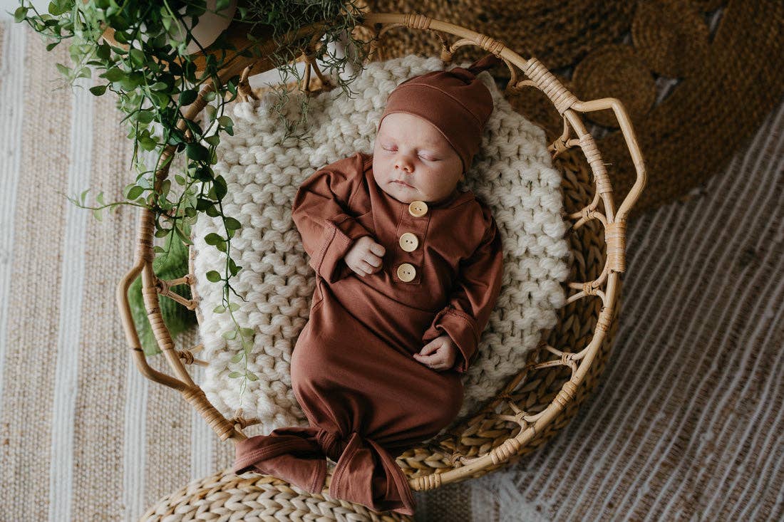 Cinnamon Newborn Knotted Gown