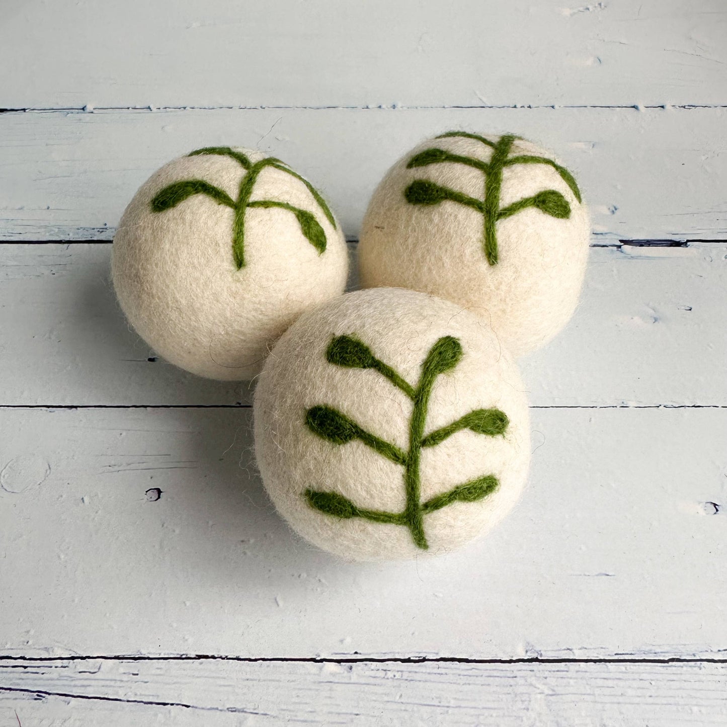 Sewing Seeds Play - Eucalyptus Design Felt Dryer Ball - Sold Individually