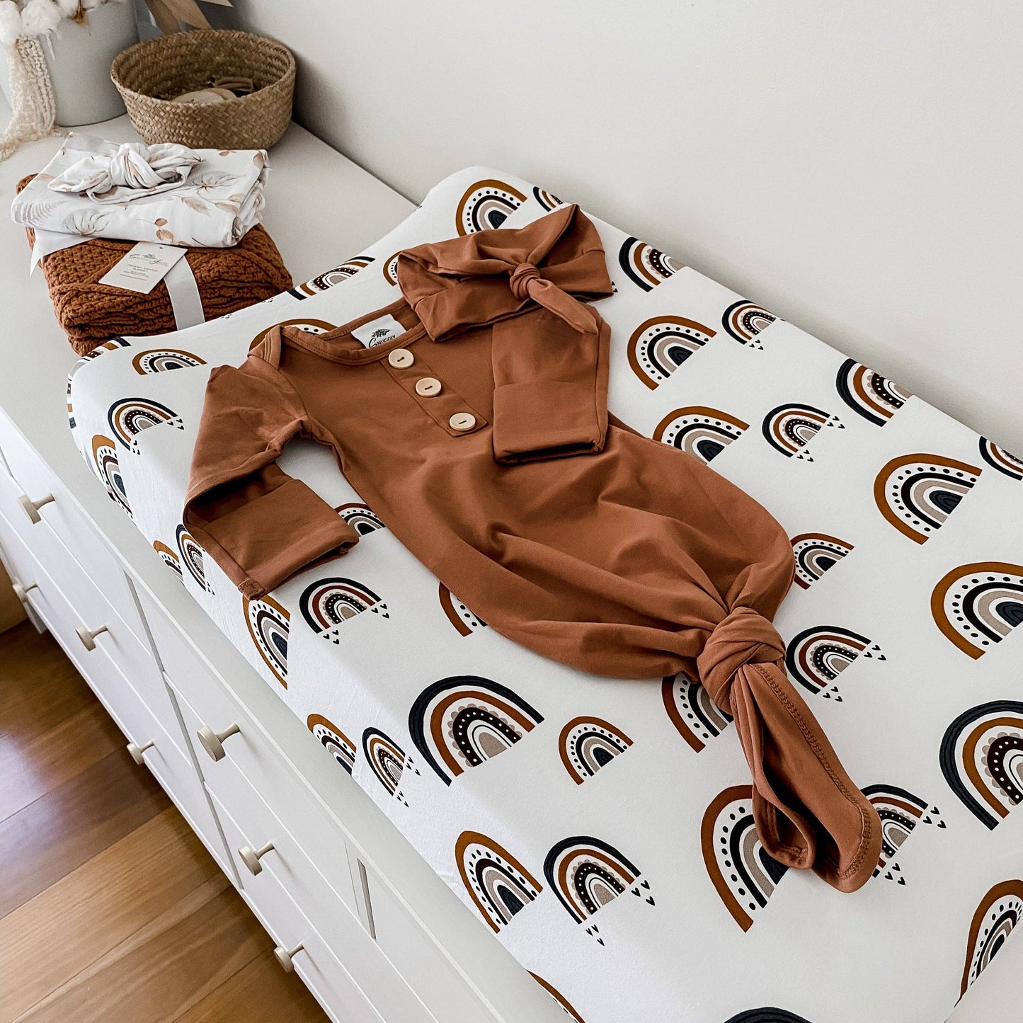 Cinnamon Newborn Knotted Gown