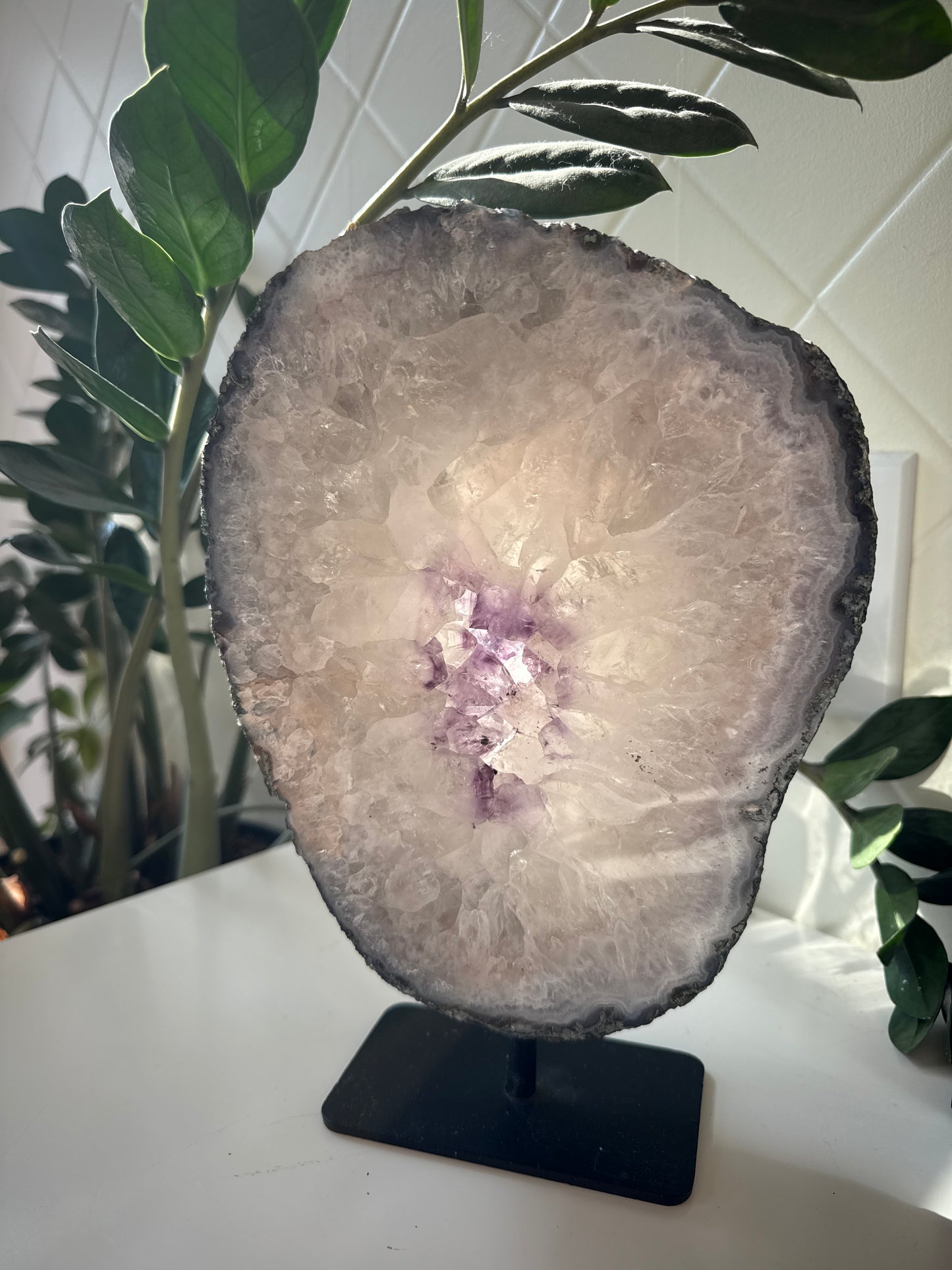 Large Purple Amethyst on Stand