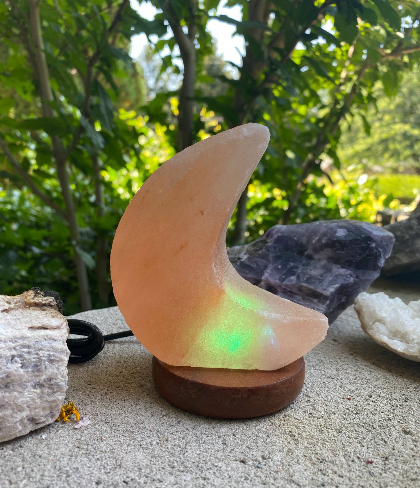 Himalyan Salt Lamp Pink Crescent Moon Salt lamp Night Light