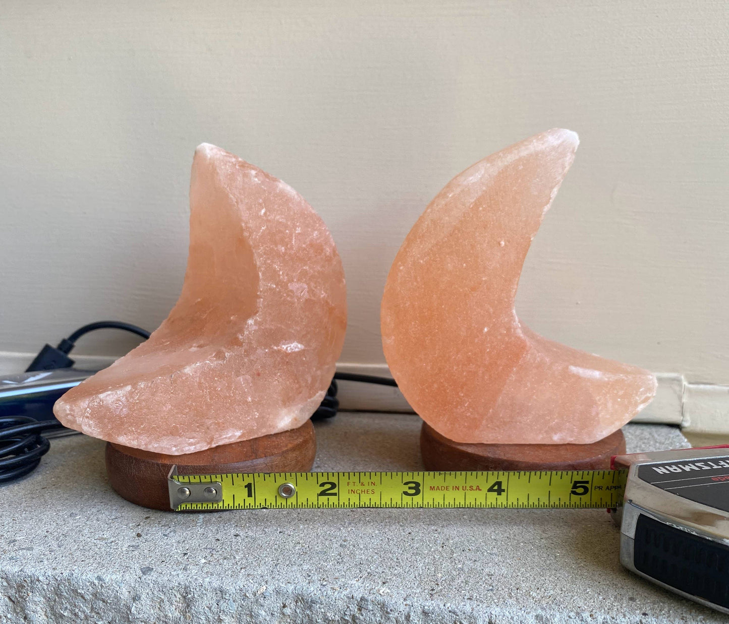 Himalyan Salt Lamp Pink Crescent Moon Salt lamp Night Light