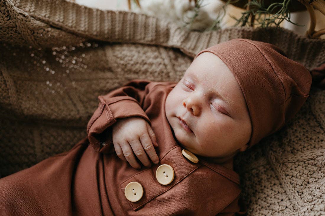 Cinnamon Newborn Knotted Gown