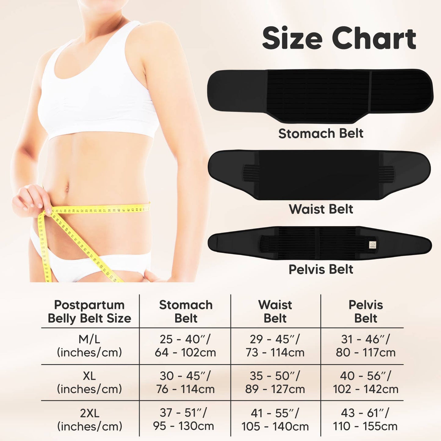 Revive 3 in 1 Postpartum Belt (Black,M/L)
