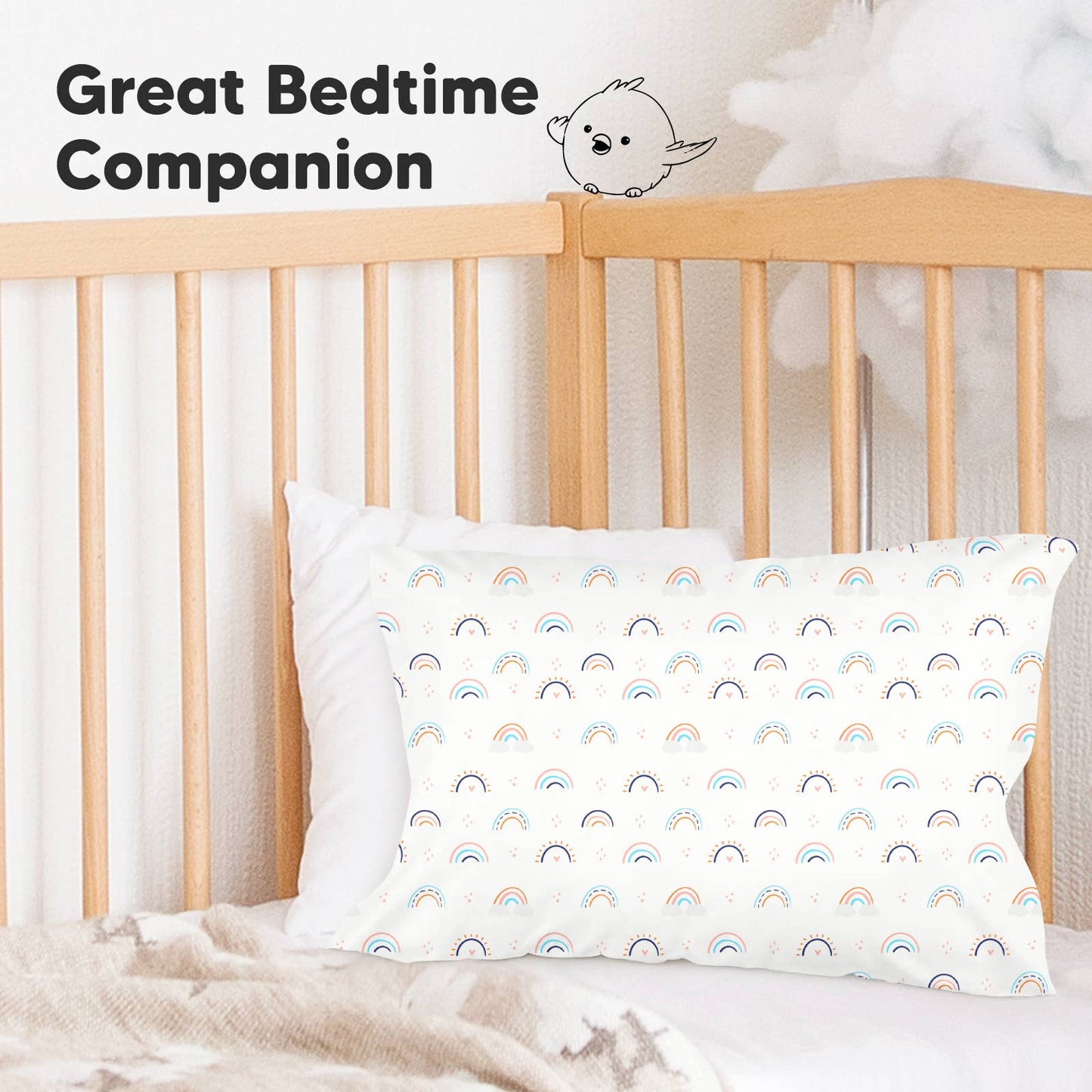 Printed Toddler Pillowcase 13X18" (Jolly Rainbow)