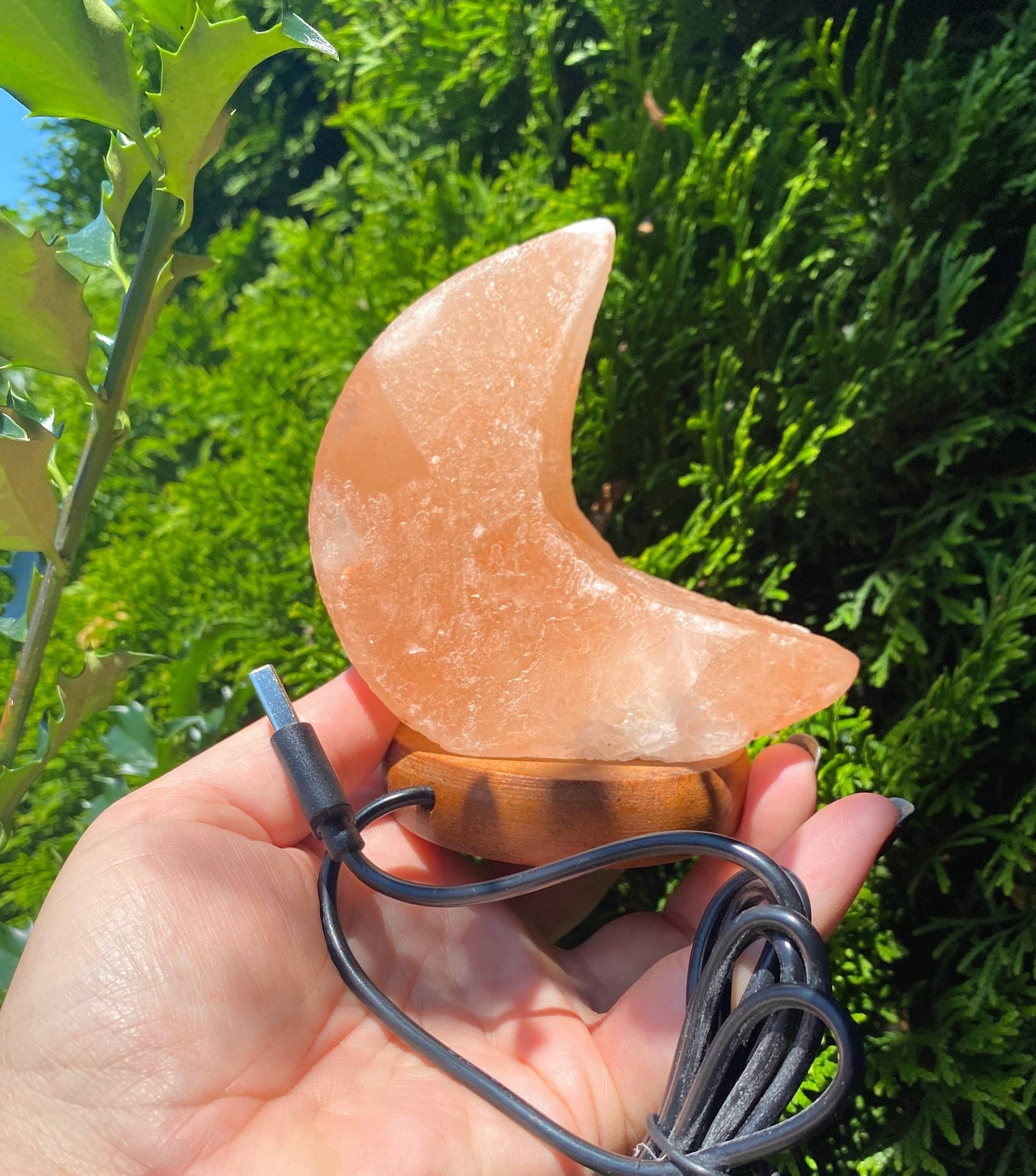 Himalyan Salt Lamp Pink Crescent Moon Salt lamp Night Light
