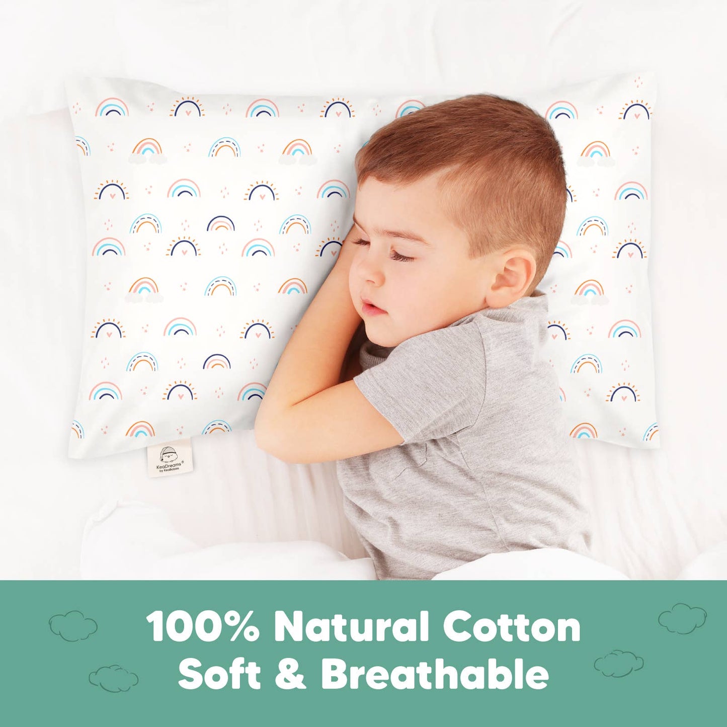 Printed Toddler Pillowcase 13X18" (Jolly Rainbow)