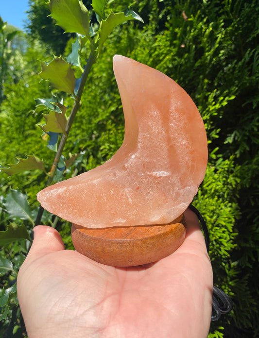 Himalyan Salt Lamp Pink Crescent Moon Salt lamp Night Light