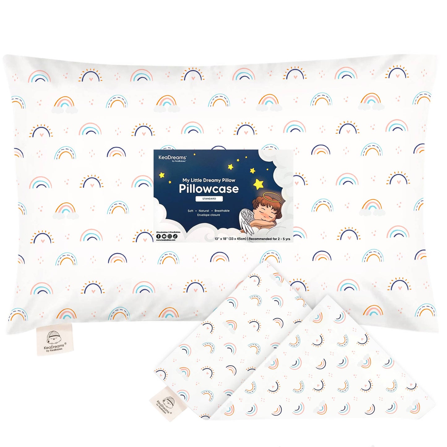 Printed Toddler Pillowcase 13X18" (Jolly Rainbow)