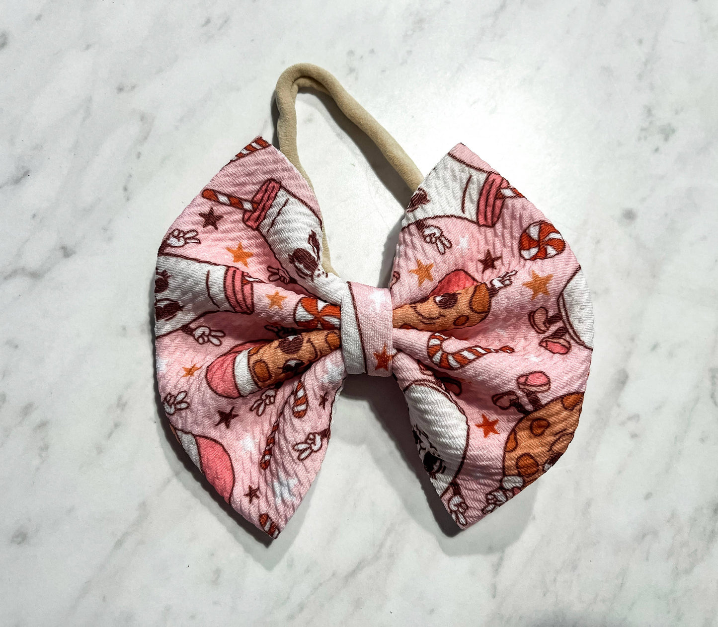 Milk and Cookies Baby Bow Headband