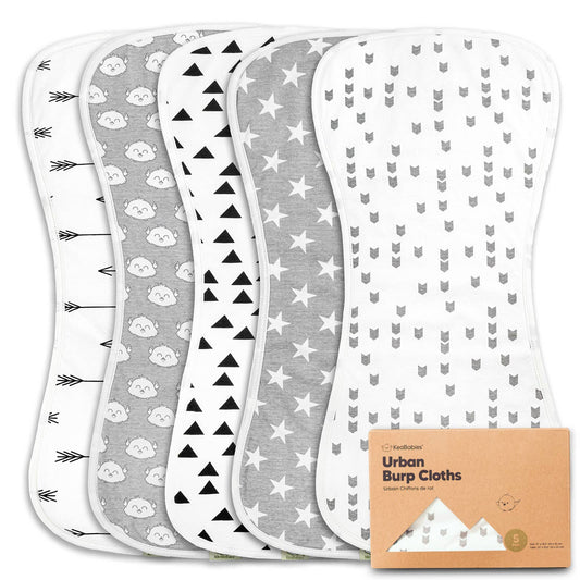KeaBabies URBAN Organic Burp Cloths (Grayscape)