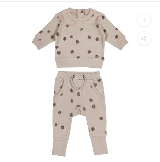 Organic Printed Sweatshirt & Jogger Set
