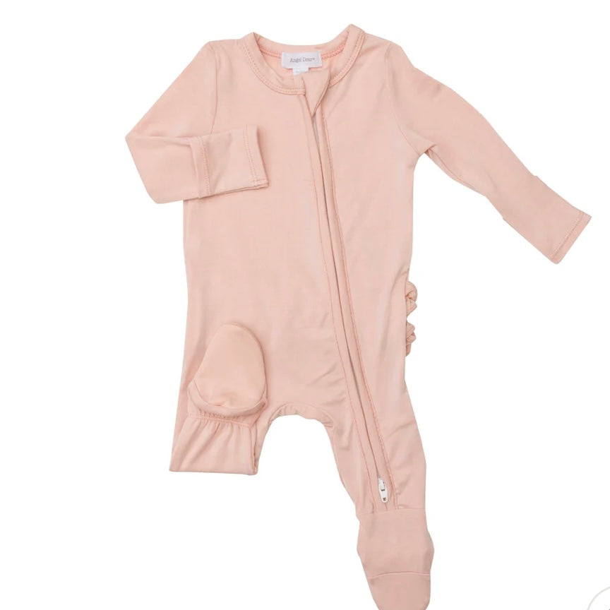 Coral Zipper Footie