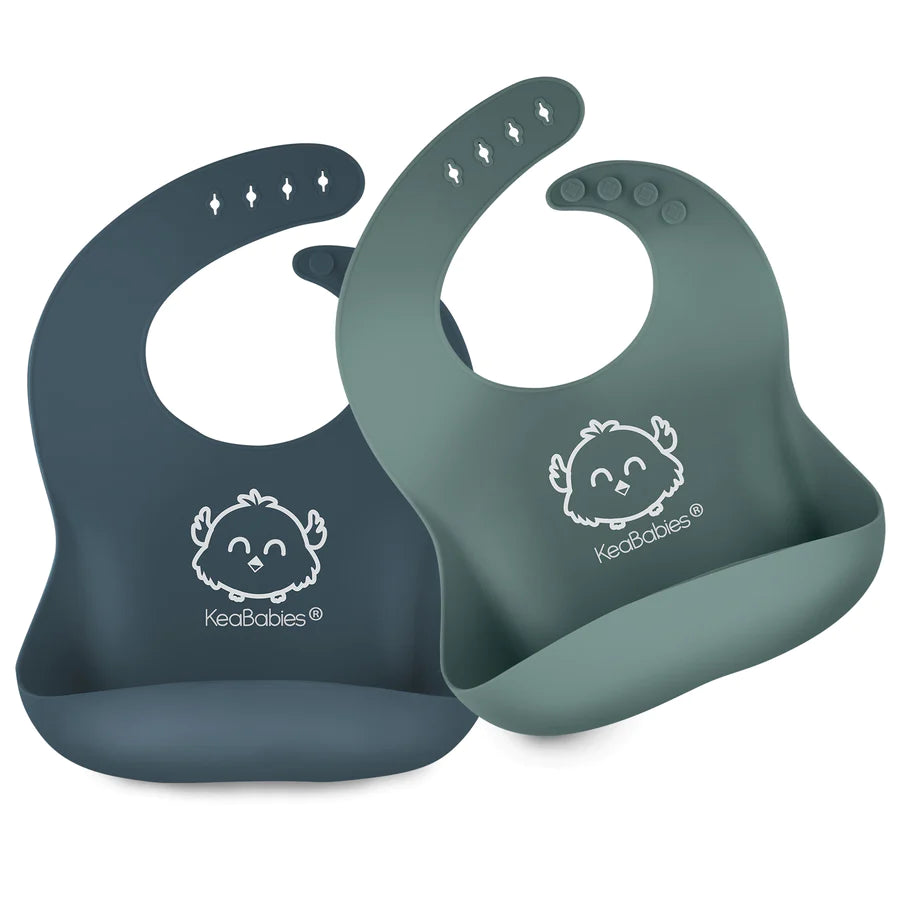 KeaBabies - KeaBabies Silicone Bib (set of 2) - Cotton Candy