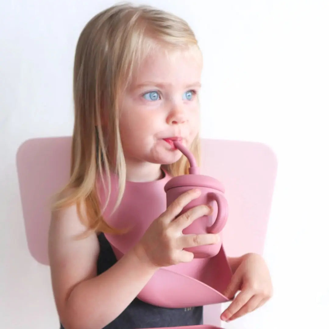 Baby Bliss - Sippy Cup with Straw, Spill-Proof & Anti-Stain - Dusty Rose