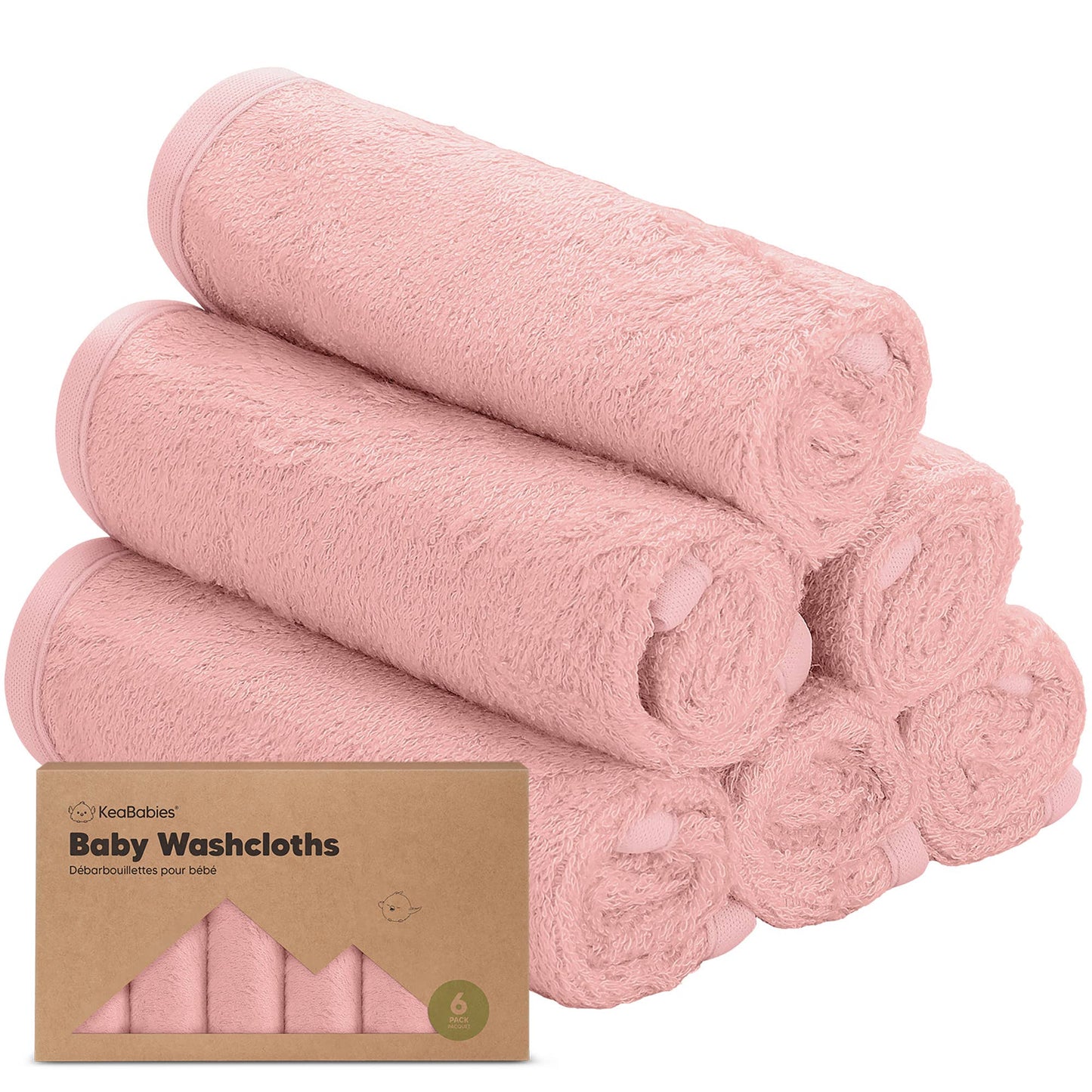 KeaBabies - 6-Pack Baby Wash Cloths