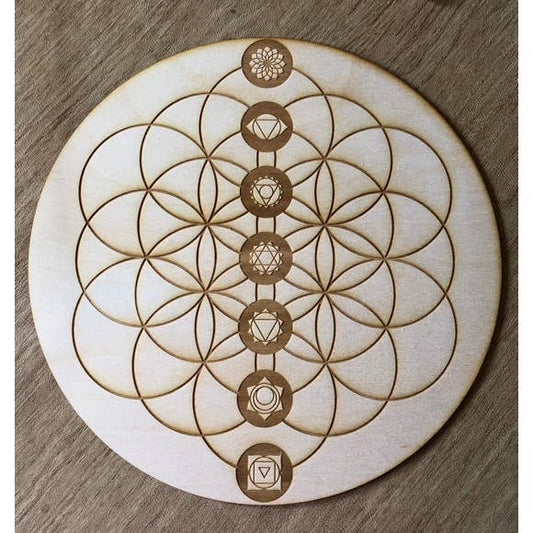 Flower of Life Chakras Crystal Grid