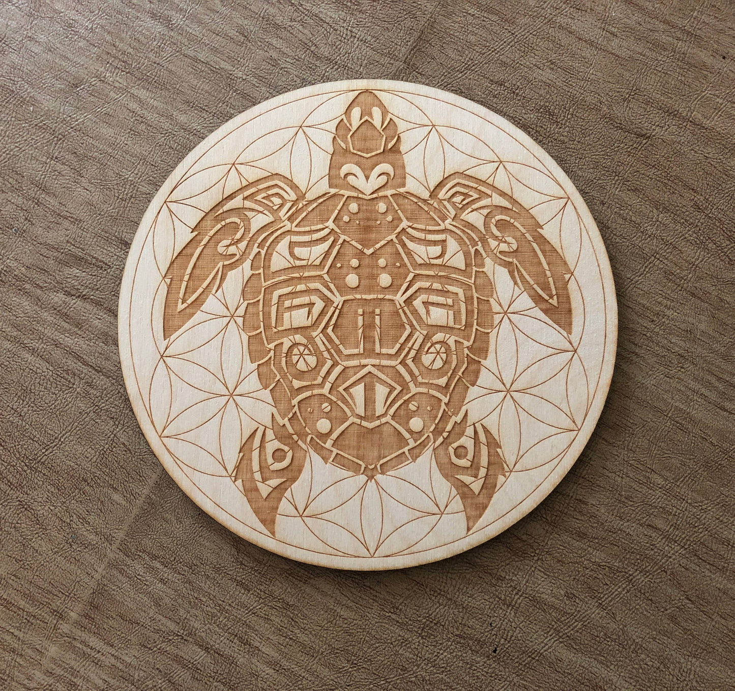 Sea Turtle Flower of Life Crystal Grid