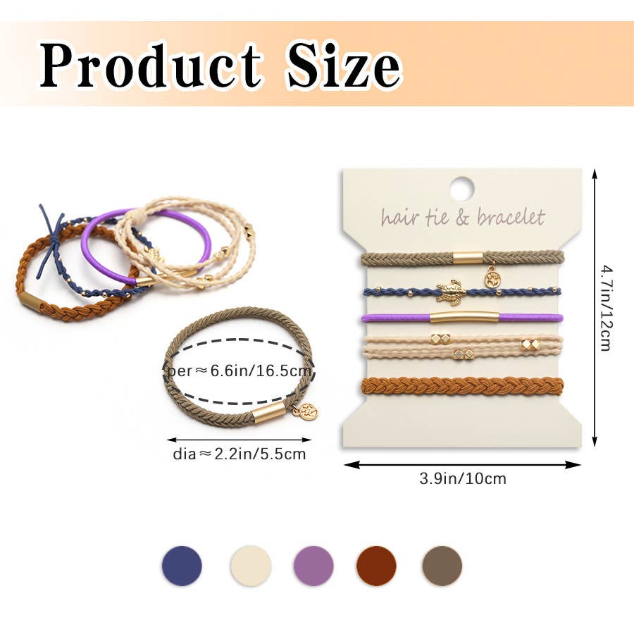 Bohemian Hair Tie Bracelet Stacks