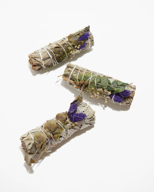White Sage, Lavender + Eucalyptus Dollar Smudge Wand