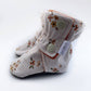 Dainty Floral Baby Boots: Gray Faux Suede / 6-12 months