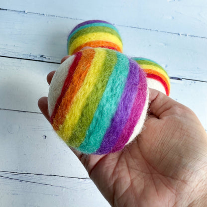 Sewing Seeds Play - Rainbow Design Felt Dryer Ball - Sold Individually 