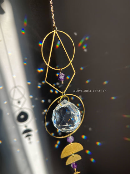 Estella Celestial Suncatcher + Amethyst Beads