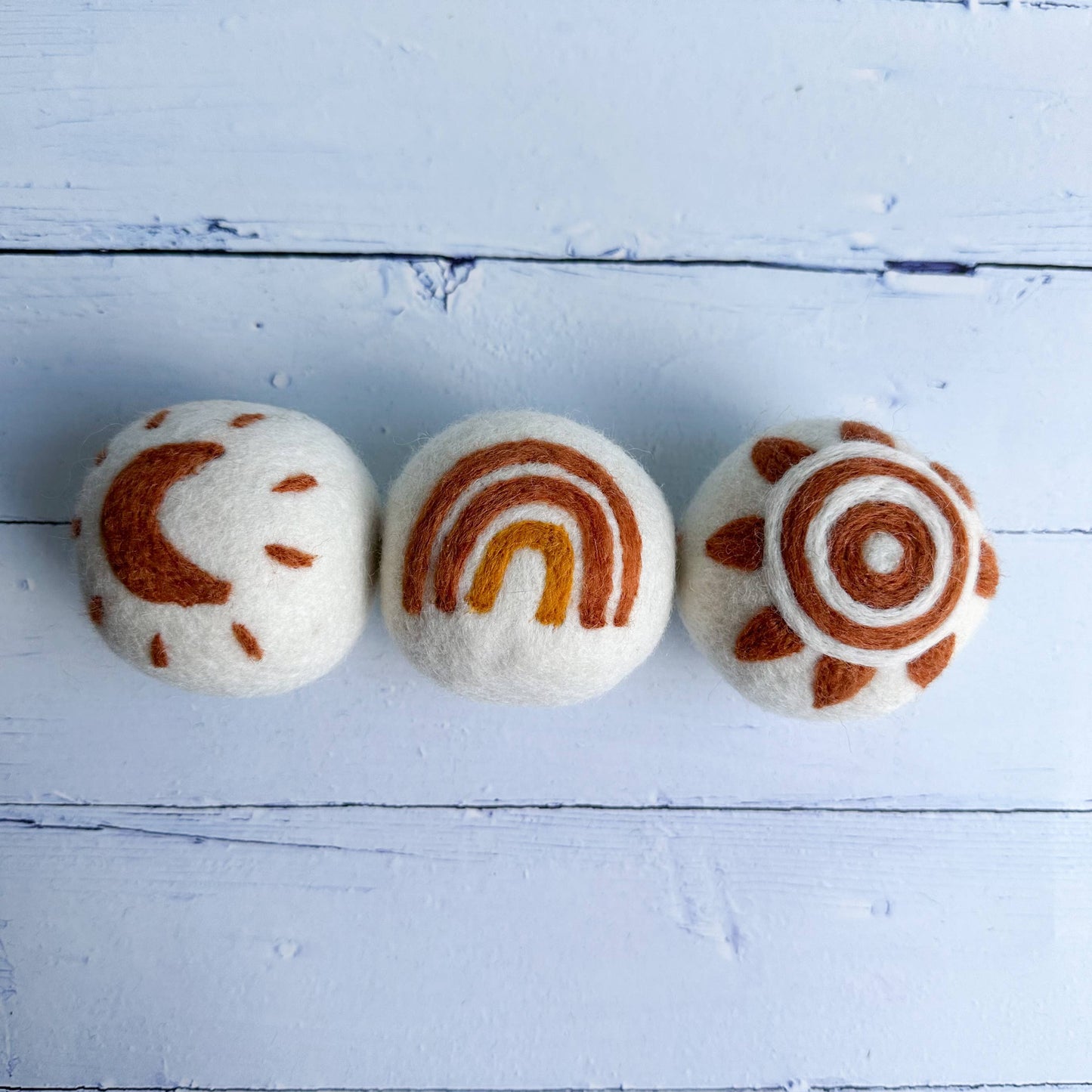 Sewing Seeds Play - Boho Skies Felt Dryer Balls - Set Of 3 