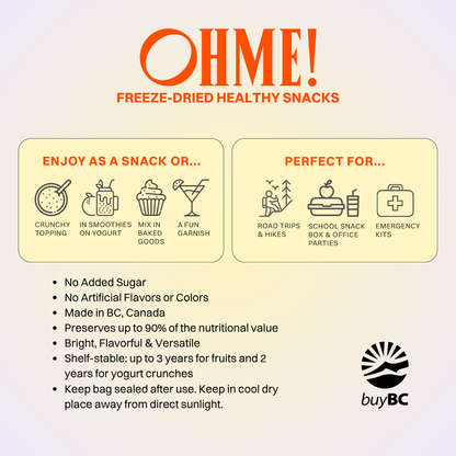 OHME! Foods - Freeze-Dried Blueberries (Whole) (Snack Size)
