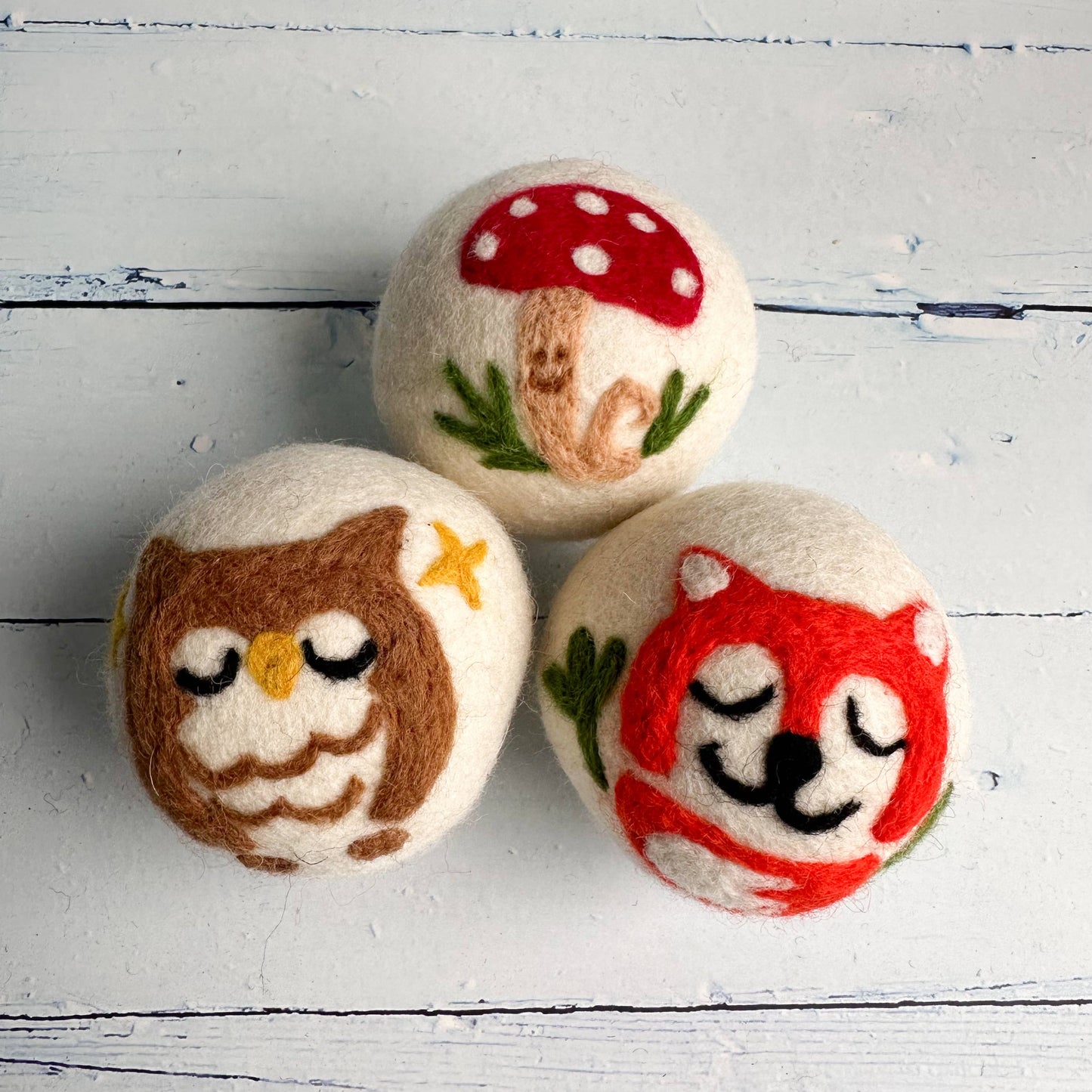 Sewing Seeds Play - Woodland Creatures Felt Dryer Balls - Set Of 3 