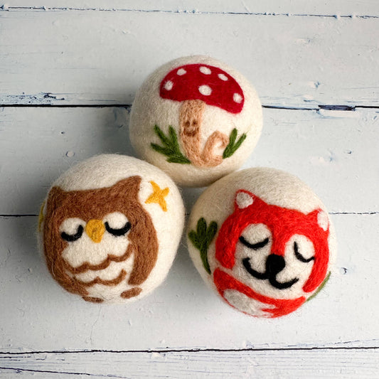 Sewing Seeds Play - Woodland Creatures Felt Dryer Balls - Set Of 3 