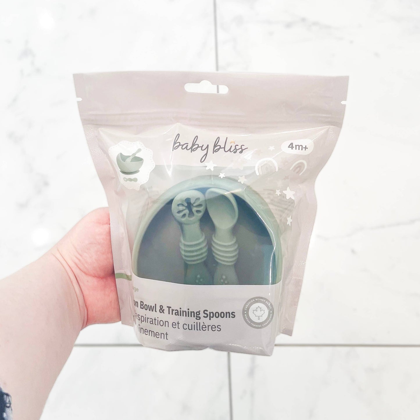 Baby Bliss - Suction Bowl & Training Spoons - Sage