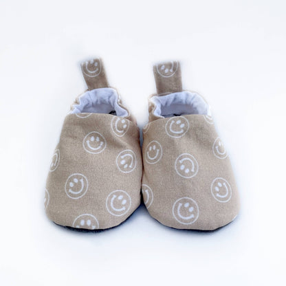 Smiley Face Baby Shoes: 0-3 / Faux Suede