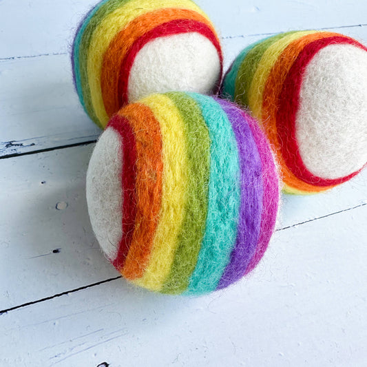 Sewing Seeds Play - Rainbow Design Felt Dryer Ball - Sold Individually 