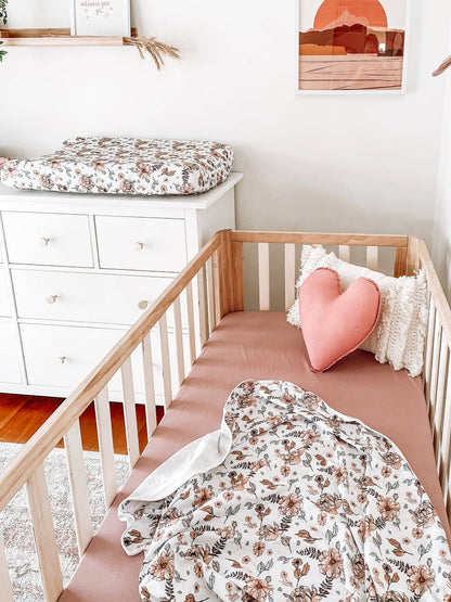 Dusty Mauve Fitted Crib Sheet