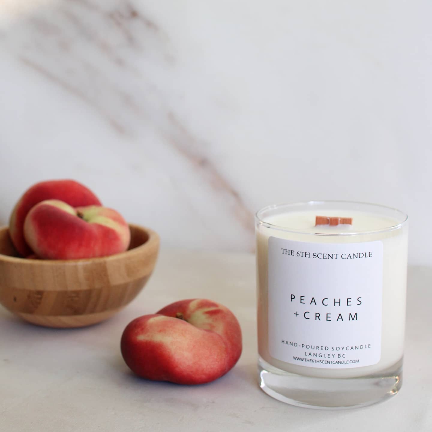 The 6th Scent Candle - Peaches + Cream Soy Candle