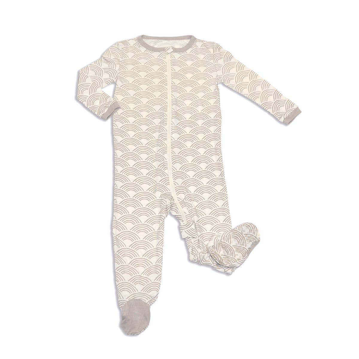 Silkberry Baby - Bamboo Zip-up Footies Wobbly Wave