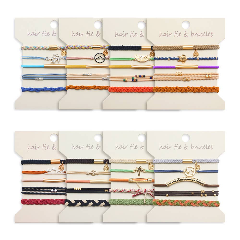Bohemian Hair Tie Bracelet Stacks