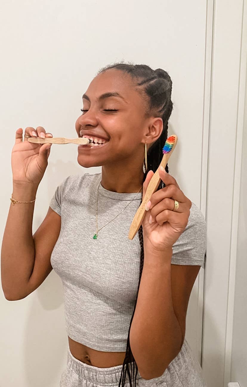 Rainbow Adult Soft Bamboo Toothbrush