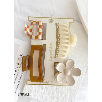 4-Pack Cream Caramel Hair Clips