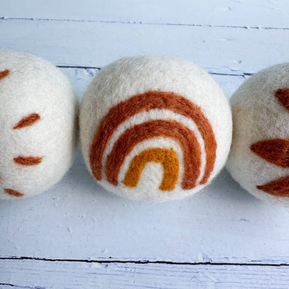 Sewing Seeds Play - Boho Skies Felt Dryer Balls - Set Of 3 
