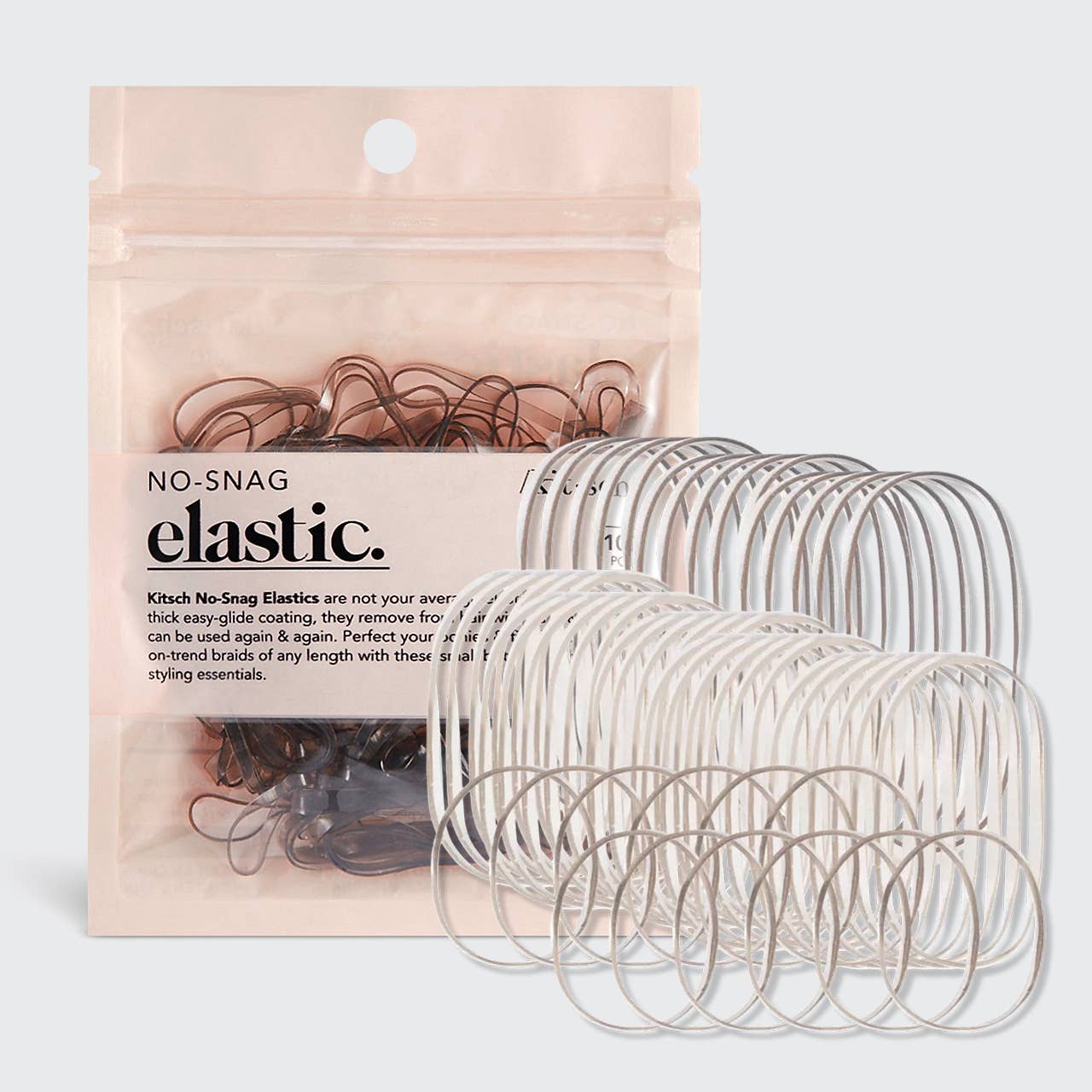 KITSCH - No-Snag Elastic 100pc - Brown