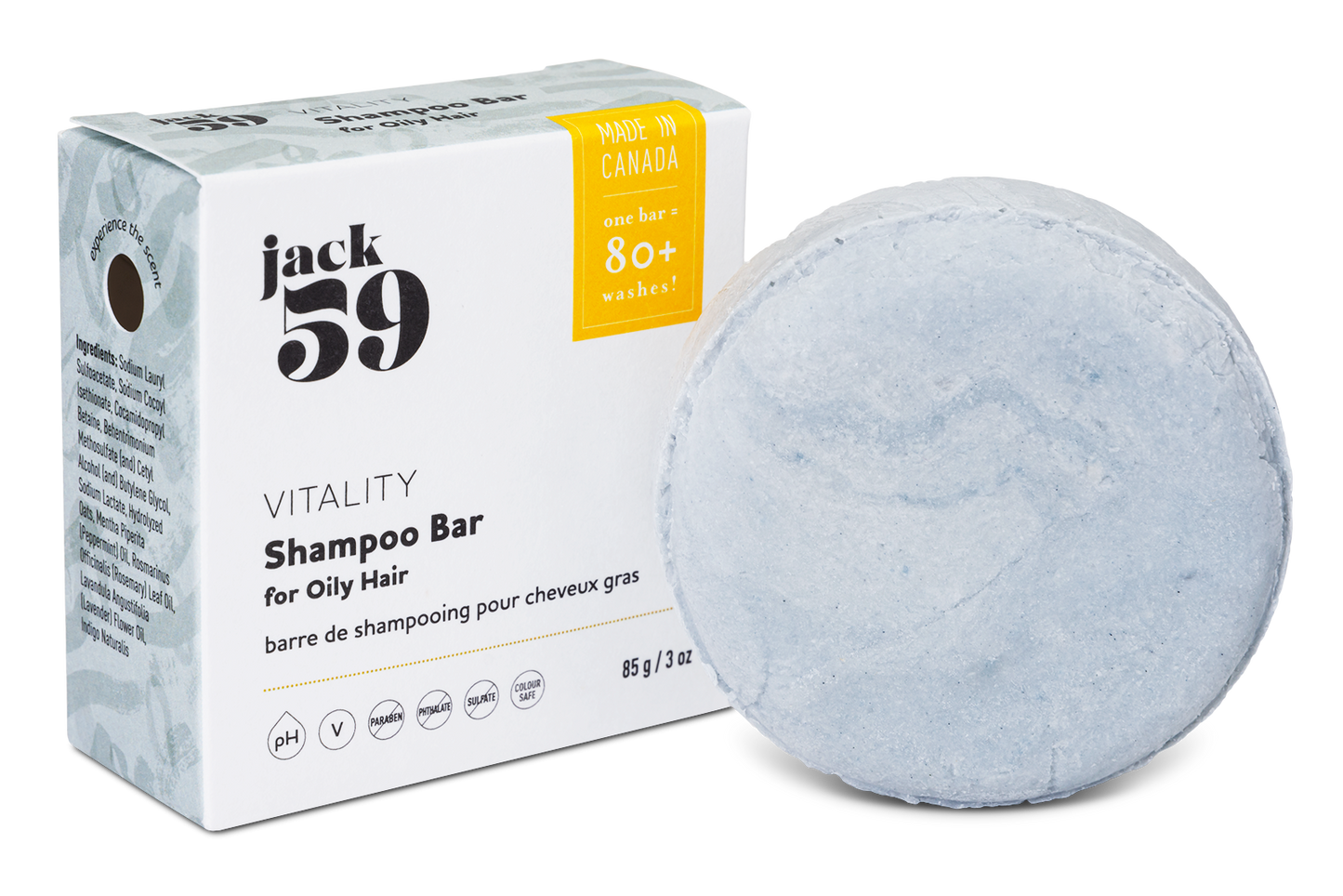 Vitality Shampoo Bar -Peppermint & Rosemary - Jack59