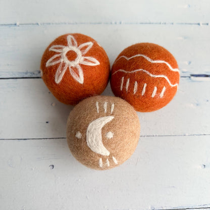 Sewing Seeds Play - Terra Luna Felt Dryer Balls - Set Of 3 